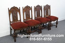 4 Antique Gothic Revival Jacobean Tudor Style Dining Chairs Dining Chairs Tudor Style Chair