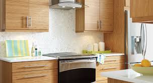 modern kitchen with bamboo cabinetry