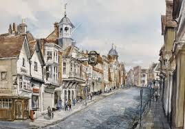 Sold Price Charles Bone 1926 British Guildford High Street Watercolour Signed 21 Bone Art Street Guildford