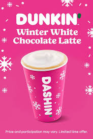 Winter White Chocolate Latte Dunkin Holiday Drinks Christmas Drinks