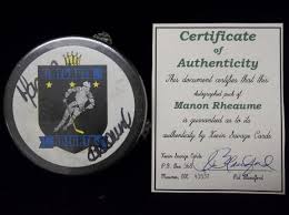 Save this search follow store 0 follower. Lot Detail Manon Rheaume Autographed Atlanta Knights Ihl Hockey Puck
