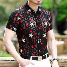 Shop men's clothing on thebay. Red White Star Print Transparent Shirt Men Club Printing Sexy Designer S Shirt Camisa Hombre Short Sleeve Slim Fit Floral Shirt Casual Shirts Aliexpress