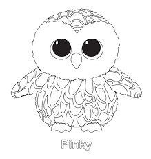 Pinky The Owl Ty Beanie Boo Owl Coloring Pages Beanie Boo Party Beanie Boo Birthdays