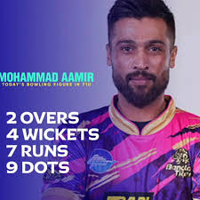 Mohammad Amir Outstanding Performance: 4 Wickets in 2 Overs T10 Bowling  Figures