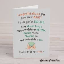 Funny New Baby Card Card For Pregnant Friend Funny New Etsy New Baby Cards Baby Cards Parents Cards