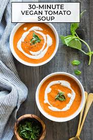 Vegan Tomato Soup 7 Ingredients Only Healthy Nibbles Recipe Vegan Tomato Soup Soup Recipes Tomato Soup Healthy