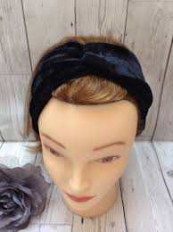Black Velvet Twisty Turban 1940s Earwarmer, Stretchy Vintage Style  Headband, Rockabilly Land Girl Reenactment Head Band Yoga Spa Band