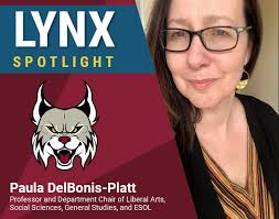 This is our Lynx Spotlight, where we celebrate faculty and staff members  who make a difference at NHTI every day! Meet Paula DelBonis-Platt, a  professor and department chair. #lynxinaction #choosecommunity #liberalarts