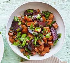 Honey Roasted Beetroot Carrots Recipe Beetroot Recipes Bbc Good Food Recipes Honey Roasted Carrots
