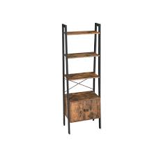 Tool and office space storage cabinet, box, chest, locker. Vasagle Ladder Shelf Bookshelf With Cupboard Living Room Shelf 4 Shelves Stable Steel Frame Bedroom Office 56 X 34 X 173 Cm Industrial Design Rustic Brown Lls47bx
