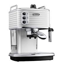 Full View Of The De Longhi Scultura Ecz351 W Coffee Machine White Koffie