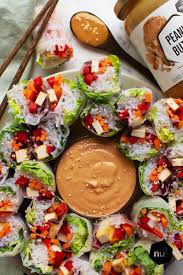 Recette De Rouleaux De Printemps A La Sauce Cacahuete Low Carb Nu3 Recette En 2020 Rouleau De Printemps Cuisine Et Boissons Alimentation
