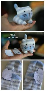 Cat stuffed animal pattern felt plushie sewing pattern & | etsy. Diy Sock Kitten Free Sewing Pattern Video Tutorial