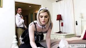 Trans maid Ella Hollywood has affair with her boss and they kiss.He rims  the uniformed tgirl and the blonde shemale gets facefucked.Then is  barebacked - XNXX.COM