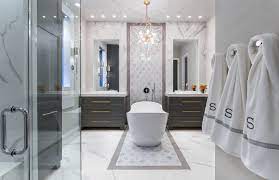 Browse 372 carrara marble on houzz. Master Bathroom Renovation Gold Gray Cobalt Spring Valley Houston Tx Transitional Bathroom Houston By Sweetlake Interior Design Llc Houzz