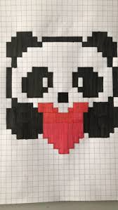 Panda Panda Tekenen Pixel Drawing Graph Paper Drawings Graph Paper Art