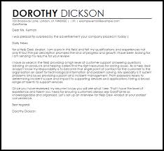 Help Desk Analyst Cover Letter Sample Cover Letter Templates Examples