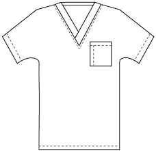 Outline Of Nurses Scrub Shirt Sketch Coloring Page Scrubs Nursing Shirt Sketch Nursing Scrubs Pattern