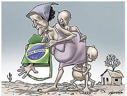 Resultado de imagem para charge de mulher efilhos do bolsa familia [ pobre indo votar