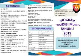 Jadual minggu transisi tahun 2019 yang akan bermula pada hari rabu bagi negeri yang menyambut 1 januari 2019 sebagai. Brosur Program Transisi Tahun 1 2019