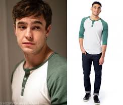 Penance: Season 1 Episode 1 Jed's White & Green Raglan Top