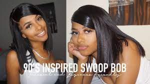 See more ideas about short hair styles, weave hairstyles, natural hair styles. 90 S Inspired Swoop Bob Bang Ft Yiroo Hair Youtube