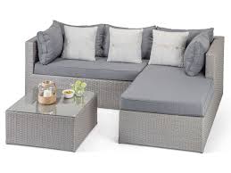 Calabria Grey Rattan 3 Piece Sofa Set With Coffee Table Alexander Francis Garden Furniture Grey Rattan Furniture Garden Sofa Outdoor Sectional Sofa