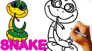 Very Easy How To Draw Cute Cartoon Snake Art For Kids Youtube It is relatively easy to draw a snake because. very easy how to draw cute cartoon snake art for kids