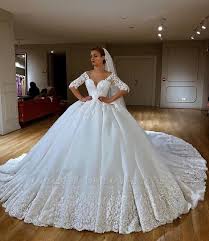 You may not give your hem length an extra sweetheart: Sweetheart Lace Princess Wedding Dresses With Long Sleeves Ball Gown Bridal Dress Yesbabyonline Com