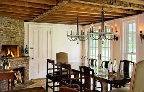 Homes Built Before The Advent Of Efficient Heating Systems And Proper Insulation Often Used Fireplaces Dining Room Chandelier Low Ceiling Farmhouse Dining Room