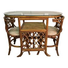 1960s Rattan Glass Top Dining Set Rattan Dining Table Glass Dining Table Dining Table