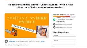Petition for Chainsaw Man remake receives over 1800 signatures