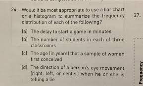 Solved 24 Would It Be Most Appropriate To Use A Bar Char