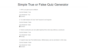 Rd.com knowledge facts we cannot tell a lie: Simple True Or False Quiz Generator Free Source Code Projects Tutorials