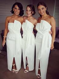 Gorgeous Unique Neck Ankle Length Bridesmaid Dresses Bw0450 Bridesmaid Dresses Strapless White Bridesmaid Dresses Long Ruffles Bridesmaid Dresses