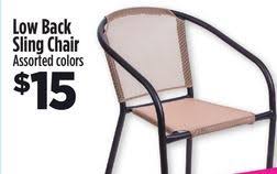 Low Back Sling Chair From Dollar General 15 00 Sling Chair Chair Outdoor Chairs