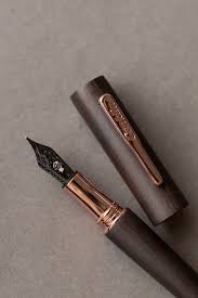This Goulet Exclusive Pen Is Made Of Real Ebony Wood Complemented By The Rose Gold Plated Conklin Rocker C Fountain Pen Fountain Pens Writing Fountain Pen Ink