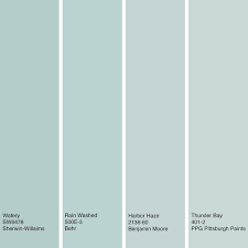 Watery Blue Hues These Soft Muted Greenish Blue Hues Work Especially Well For Bedrooms And Bathroom Blue Green Paints Bathroom Paint Colors Painting Bathroom