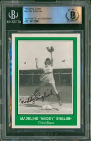 MADELINE MADDY ENGLISH Signed Card AAGPBL Racine Belles Slabbed Auto HOF  BAS | eBay