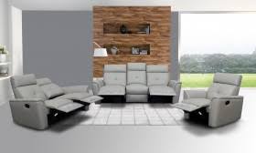 Chrome features like the door knocker handles and the finished legs add sparkle, while the. Elegant Leather Living Room Set With Tufted Stitching Elements Los Angeles California Esf 8501