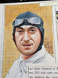 Rare Original Painting Art 1950s Quaker Sports Oddities Card Art Klein Race 