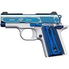 A picture of a kahr pm9 pistol with a tiffany blue frame, packed in a famous tiffany box with a tiffany necklace draped over it is making the rounds on social media sites such as facebook and instagram. Kimber America Micro 9 Sapphire