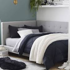 West Elm X Pbt Mid Century Headboard Storage Platform Bed Pottery Barn Teen Pink buffalo check is from calico corners and black and white was discontinued but from ikea, blue buffalo check is from etsy, and blue and white geometric print is from spoonflower (i shared amounts for each in the.