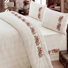 Bedding Set Unbleached Cotton Buldan Linen Natural Organic Etsy In 2020 Embroidered Bedding Bedding Set Bed