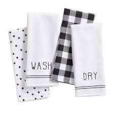 Black And White Polka Dot Hand Towels The Gray Barn Rebecca Hill Sentiments Kitchen Towels Set Of 4 18x28 18x28 Black White Cotton Kitchen Towel Set Elrene Home Fashions White Kitchen Towels