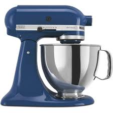 Kitchenaid's matte blue mixer of your dreams is now available on amazon, as well as walmart. Kitchenaid Artisan 5 Qt 10 Speed Blue Willow Stand Mixer With Flat Beater 6 Wire Whip And Dough Hook Attachments Ksm150psbw The Home Depot