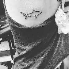 Black And White Shark Tattoo Sleeve Simple Shark Tattoo On Rib Simple Shark Tattoo Trendy Tattoos Rib Tattoo