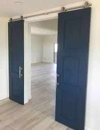 Navy Blue Double Barn Doors Hardware Too Custom Barn Doors Double Barn Doors Sliding Bedroom Doors