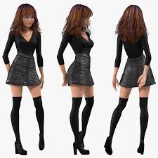 First known use of jeune fille. Modele 3d De Vetements De Dessin Anime Pour Jeunes Filles Truques Pour Maya Turbosquid 1486683