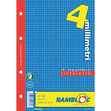 Subito a casa e in tutta sicurezza con ebay! Rambloc Ricambio A4 40 Fogli Quadretti 4mm Per Raccoglitori Anelli Maury S Online Official Store